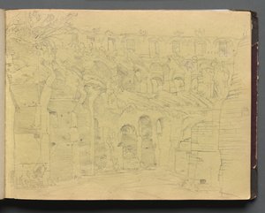 Album met Zichten op Rome en Omgeving, Landschapsstudies, pagina 12a: Romeinse Ruïnes door Franz Johann Heinrich Nadorp