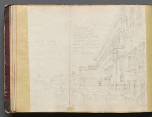 Album met Zichten op Rome en Omgeving, Landschapsstudies, pagina 15b: Romeins Architecturaal Zicht door Franz Johann Heinrich Nadorp