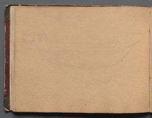 Album met uitzichten van Rome en omgeving, landschapsstudies, pagina 19b: Schets van een boot door Franz Johann Heinrich Nadorp