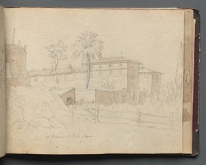 Album met Zichten van Rome en Omgeving, Landschapsstudies, pagina 38a: St. Giovanni e Paolo door Franz Johann Heinrich Nadorp
