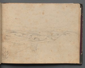 Album met uitzichten van Rome en omgeving, landschapsstudies, pagina 40a: Romeins landschap
