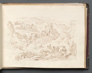 Album met uitzichten van Rome en omgeving, landschapsstudies, pagina 43a: Romeins landschap door Franz Johann Heinrich Nadorp