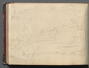 Album met uitzichten van Rome en omgeving, landschapsstudies, pagina 48b: Romeins landschap