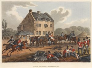 Hoofdkwartier Waterloo 1815, gegraveerd door M. Dubourg, 1819