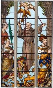 Francis I en Eleonore bij hun Devoties, 1515-1547, 1870 door Franz Kellerhoven