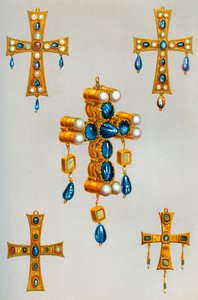 Gouden kruisen van een koning van de Goten, 7e eeuw, 1870