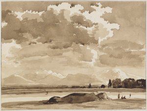 Landschap bij Kochel door Franz Kobell