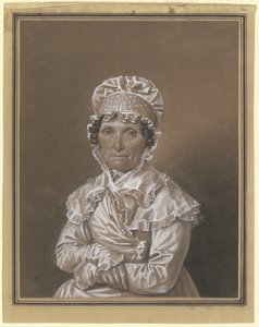 Een dame met een kanten mutsje door Franz Krüger