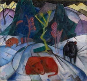 Een Bizon in de Winter De Rode Bizon door Franz Marc