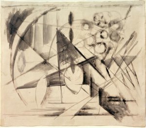 Abstracte Tekening door Franz Marc