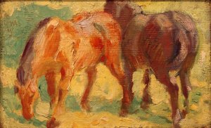 Klein paardenbeeld door Franz Marc