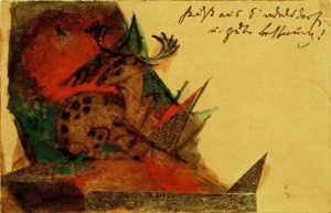 Liggend hert door Franz Marc