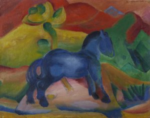 Klein blauw paard Kindertekening, 1912 door Franz Marc