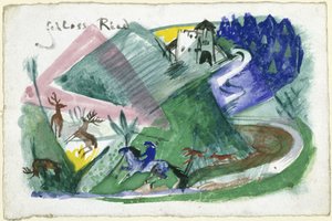 Kasteel Ried (ansichtkaart aan Else Lasker-Schüler) door Franz Marc