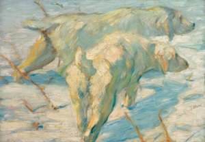 Siberische herdershonden (Siberische honden in de sneeuw) door Franz Marc