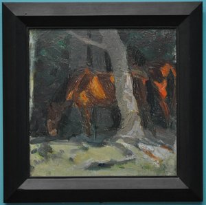 Kleine paardenstudie I door Franz Marc
