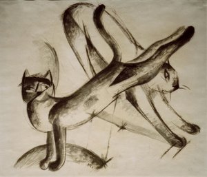 Spelende katten door Franz Marc