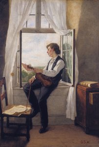 De violist bij het raam door Franz Otto Scholderer