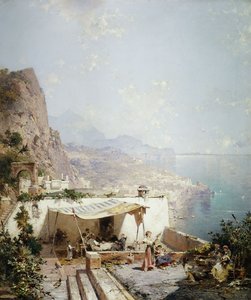 Amalfi - Golf van Salerno door Franz Richard Unterberger
