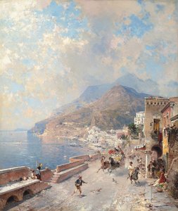 Golf van Salerno, Amalfi door Franz Richard Unterberger