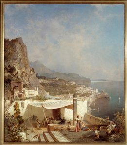 De baai van Napels door Franz Richard Unterberger