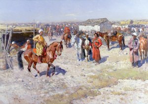 Centraal-Aziatische paardenmarkt