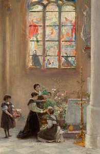 Feest St. Maria in een kerk in Venetië door Franz Russ der Jüngere