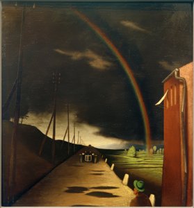 Landschap met regenboog