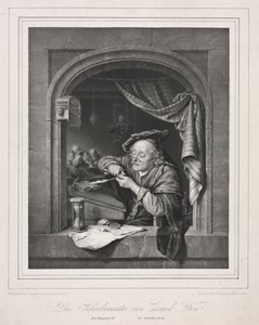 De schrijfmeester van de oude schoolmeester