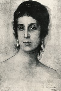 Portret van Laura Acton door Franz Seraph von Lenbach