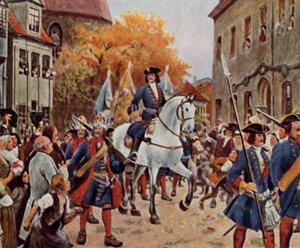 Prins Leopold I trekt Dessau binnen na het einde van de Spaanse Successieoorlog