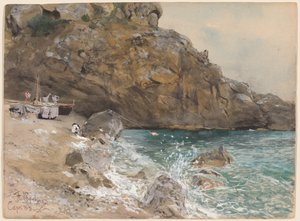 Het strand bij Marina Piccola, Capri