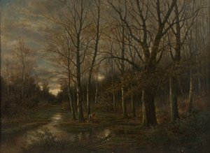 Rivierlandschap bij Lundenburg door Franz Stephan Paschinger