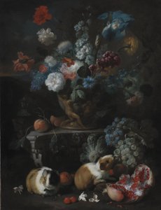 Bloemenstuk met cavia