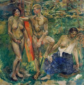 Naakten in het bos door Franz Wiegele