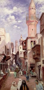 Een Arabische Straatscène door Franz Wilhelm Odelmark