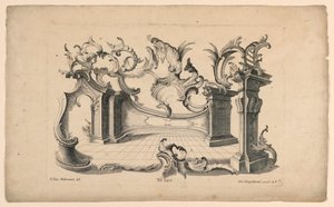 Rocaille motieven en dados, uit set nr. 120 door Franz Xaver Habermann