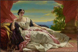 Portret van Leonilla, prinses van Sayn-Wittgenstein-Sayn door Franz Xaver Winterhalter