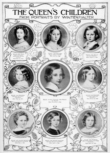 De kinderen van koningin Victoria, midden 19e eeuw
