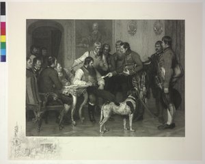 De keizerlijke minister presenteert 3000 gouden dukaten door Franz von Defregger