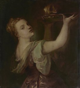 Kopie naar Titiaan: Lavinia als Salome door Franz von Lenbach