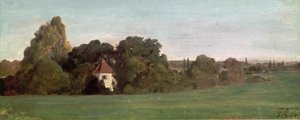 Landschap met kapel