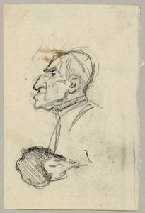 Portretstudie van een Kardinaal, verso: Muildier in Achteraanzicht (?)