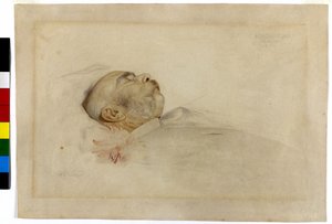 Keizer Franz Joseph I op het sterfbed door Franz von Matsch