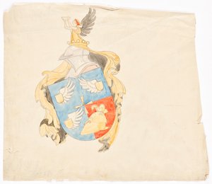 Ontwerp voor een familiewapen door Franz von Matsch