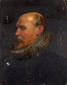 Portret van een heer met kraag