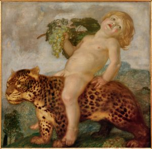 Bacchusjongen op een panter door Franz von Stuck
