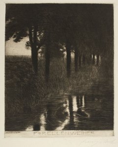 Forellenvijver (Trout Pond) door Franz von Stuck