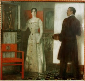 Franz en Mary Stuck in het atelier door Franz von Stuck