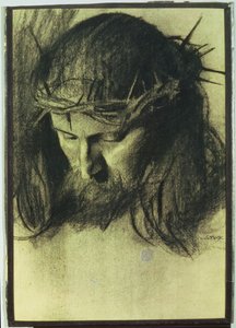 Hoofd van Christus, ca. 1890 door Franz von Stuck